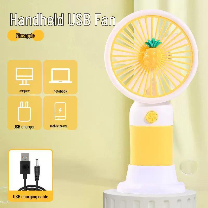 Portable Rechargeable Mini Handheld & Neck-Hanging Fan Includes USB Cable