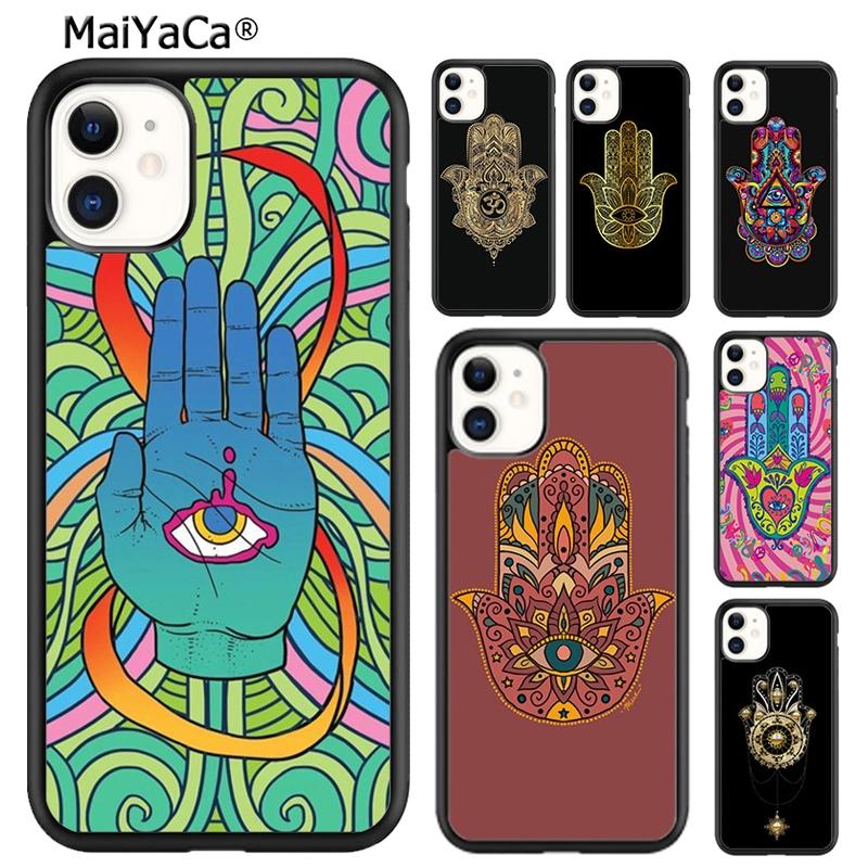 MaiYaCa Hamsa Hand Amulett Psychedelische Handyhülle Für iPhone 17 Air 16 15 plus 11 12 13 14 pro max coque
