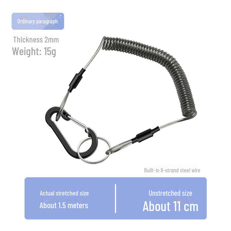 Elastisk Anti-Lost Fiskekedja: Teleskopisk handlina med Luya-klämma & Klätterspänne