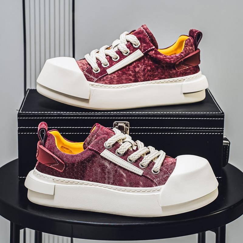 Fashion New Chunky Men Casual Canvas Shoes High Quality Versatile Trend Men Board Shoes Fashion Breathable Leisure Platform Shoes Hombre