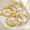 Gold Plated Enamel Floral Bangle Colorful Flower Bangle Vintage Dainty Jewelry  Women