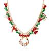 Bow Pendant Red Green Bell Choker Necklace Santa Claus Xmas Bead Clavicle Chain  Women