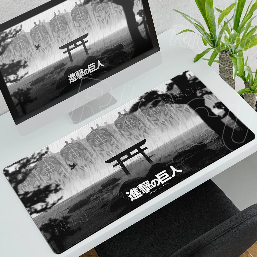 Podkładka pod mysz Anime Attack On Titan Komputerowa Antypoślizgowa Gamingowa Podkładka pod mysz XXL Krawędź Blokująca PC Laptop Klawiatura Mata pod mysz Akcesoria biurkowe