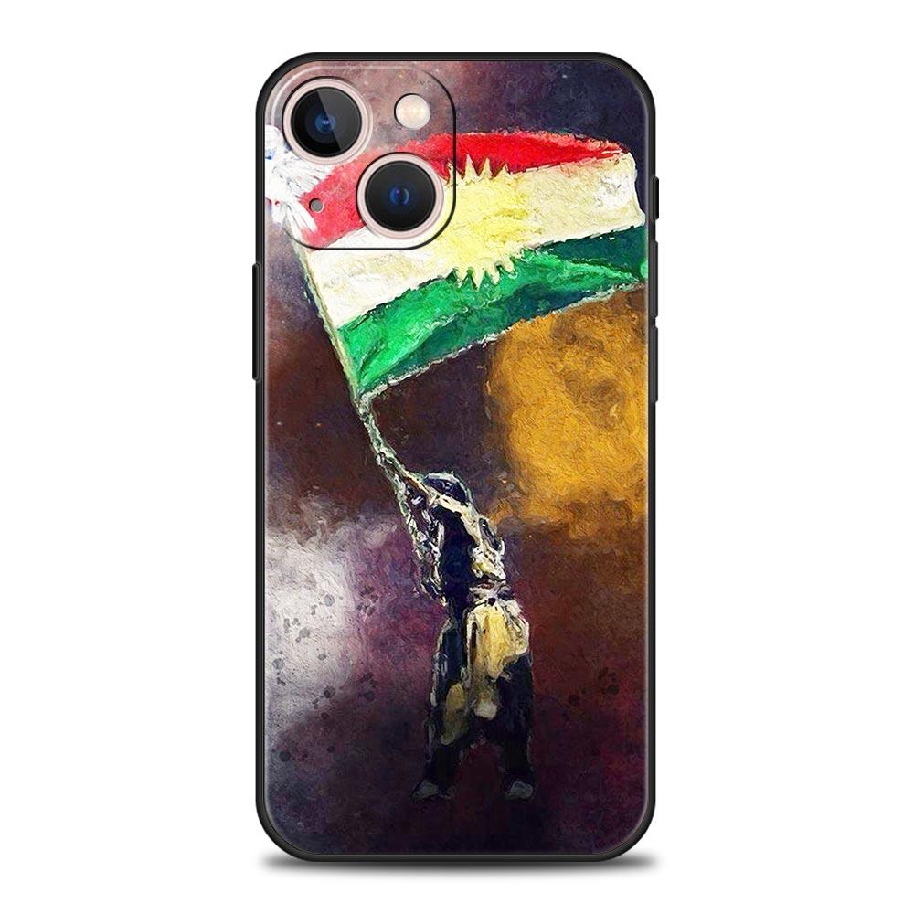 Custodia per Telefono Bandiera del Kurdistan Per iPhone 16 15 14 11 Pro Max 12 13 7 8 Plus X XR XS SE 2020 Morbida Nera