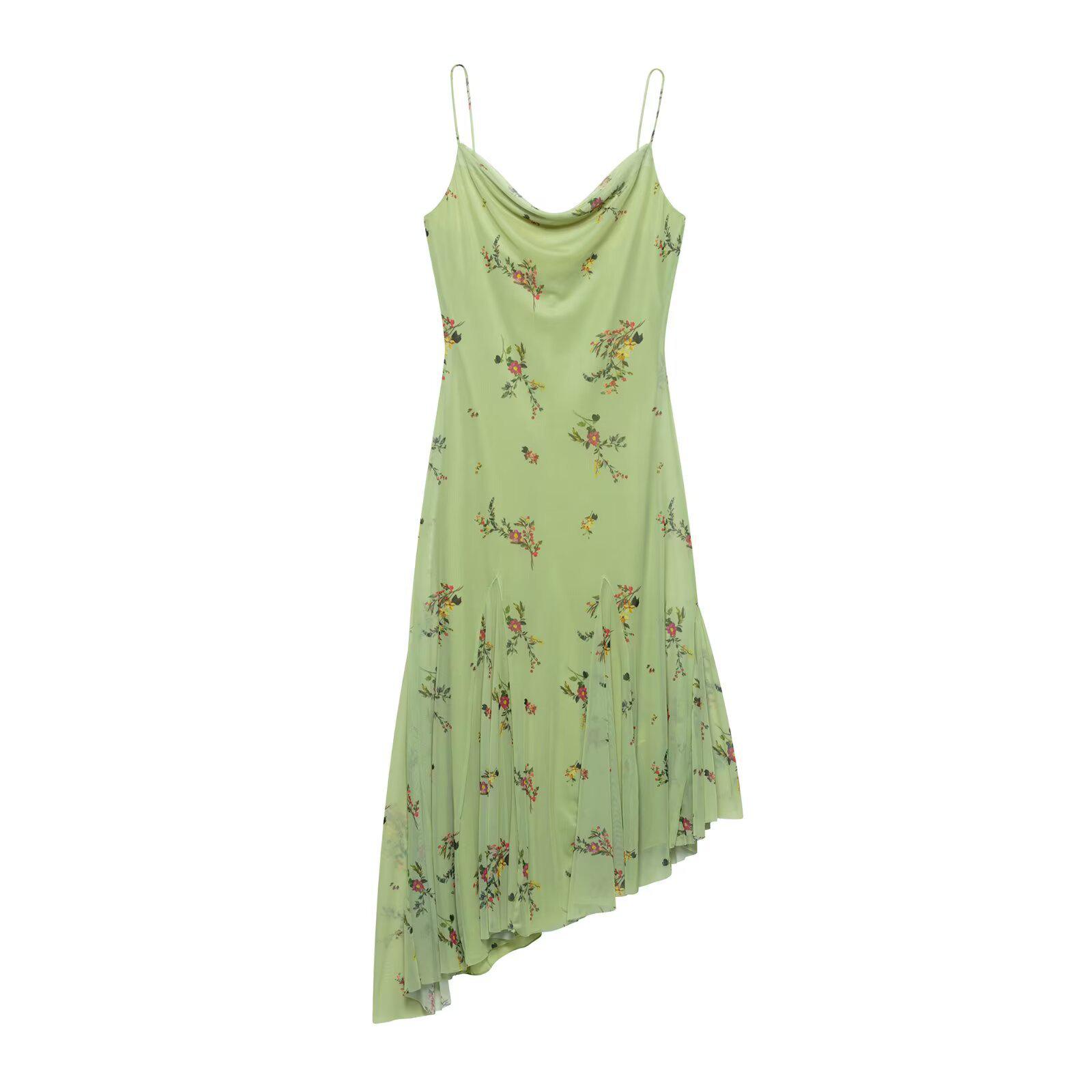 

Платье-сарафан с низким вырезом и шелкографическим принтом 2025 - Европейская и американская летняя мода Medium