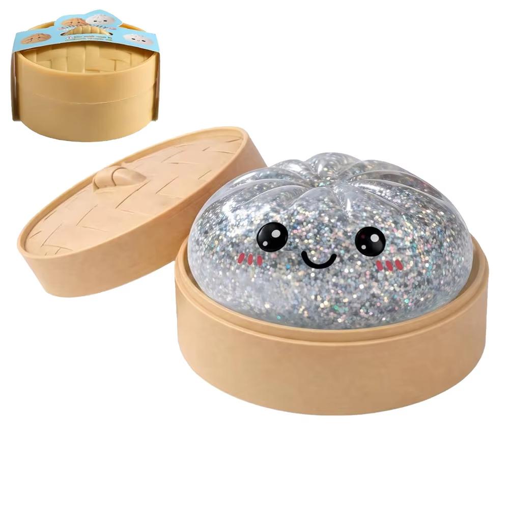 Übergroße Glitzer-Knödel-Squishies Weiches Langsam Rückprallendes Sensorisches Quetschspielzeug Linderung von Angst Fidget Stressball Bürogeschenke