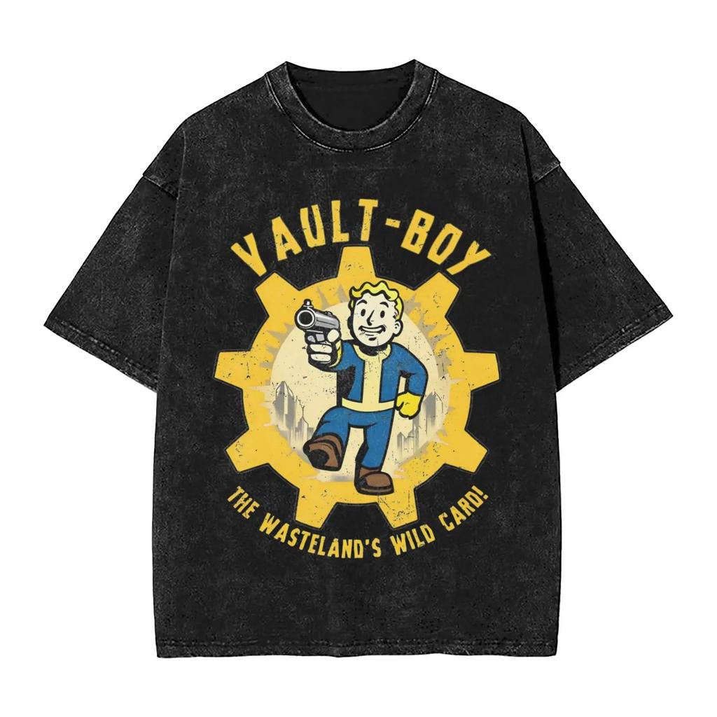 2026 Washed T Shirt Join The Vaults Fallouts Tec Hip Hop Fashion T-Shirt Oversized Streetwear Cotton Print Tops T Shirt for Men Women