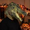 Maschera Comoda a Lunga Indossabilità Realistica Coccodrillo Lattice Testa Intera per Adulti Costume Animale Spaventoso Copricapo Elasticizzato con Prese d'Aria Traspiranti Halloween