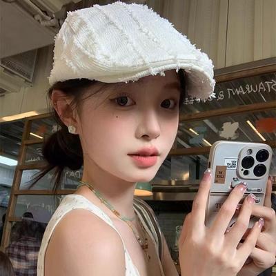 Módní Unisex Jednobarevná Látková Baretová Čepice Pro Ženy Japonský Styl Malířská Čepice Všestranná Podzimní Retro Čepice Dámský Dárek
