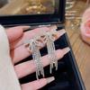 Koreanische Socialite Leichter Luxus Quastenohrringe – Herbst/Winter Silber Stecker für Damen