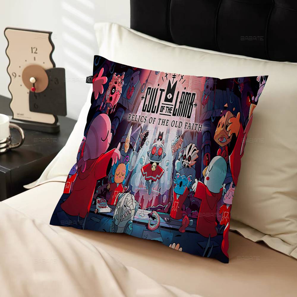 Video Game C-Cult of The Lamb Pillow Cover for Bedroom Room and Living Room Sofa Decorative Cushion Cover
