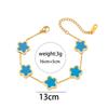Modisches Edelstahl Fünfblättriges Blumen-Einseitiges Armband 18K Gold Leichter Luxus All-Match Kleeblatt Armband Schmuckstück