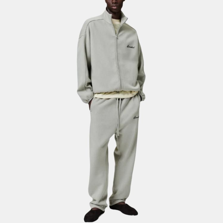 Fear of God Essentials Relaxed Fleece Sweatpant With Piping Abbey Stone/Abbey Stone Men Bottoms Tan 130SP258066F