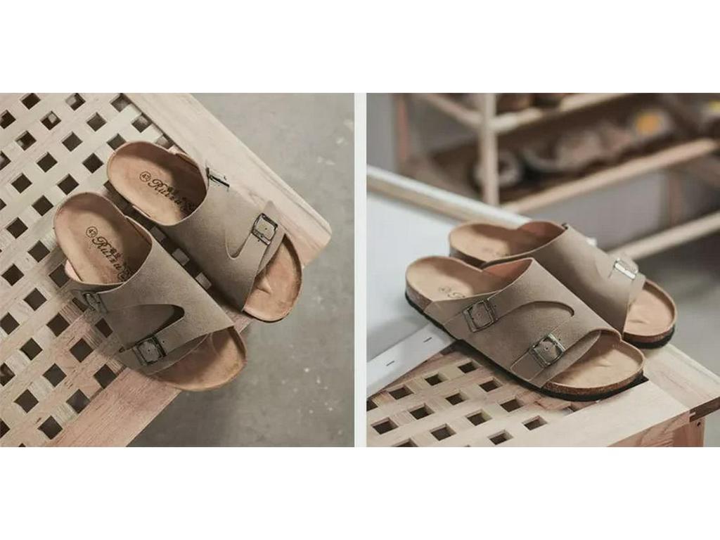 Ruizu Cork Sandals: Unisex Summer Beach Slippers for Couples and Students