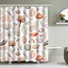 Seashell Print Shower Curtain Waterproof Bathroom Decor Wall Hanging With Various Colors Shell Pattern White
