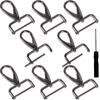 8 Pices Replacement D-Rings Swivel Snap Hooks Rotatable Push Gate Clip Lobster C