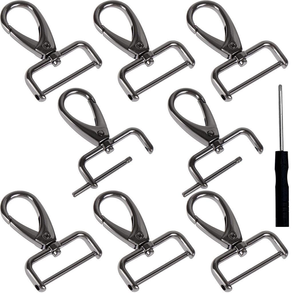 8 Pices Replacement D-Rings Swivel Snap Hooks Rotatable Push Gate Clip Lobster C