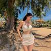 Source Korean Version of Split Swimsuit for Women with High Waist To Cover Their Belly and Look Thin, Simple and Sexy Bikini with Small Breast