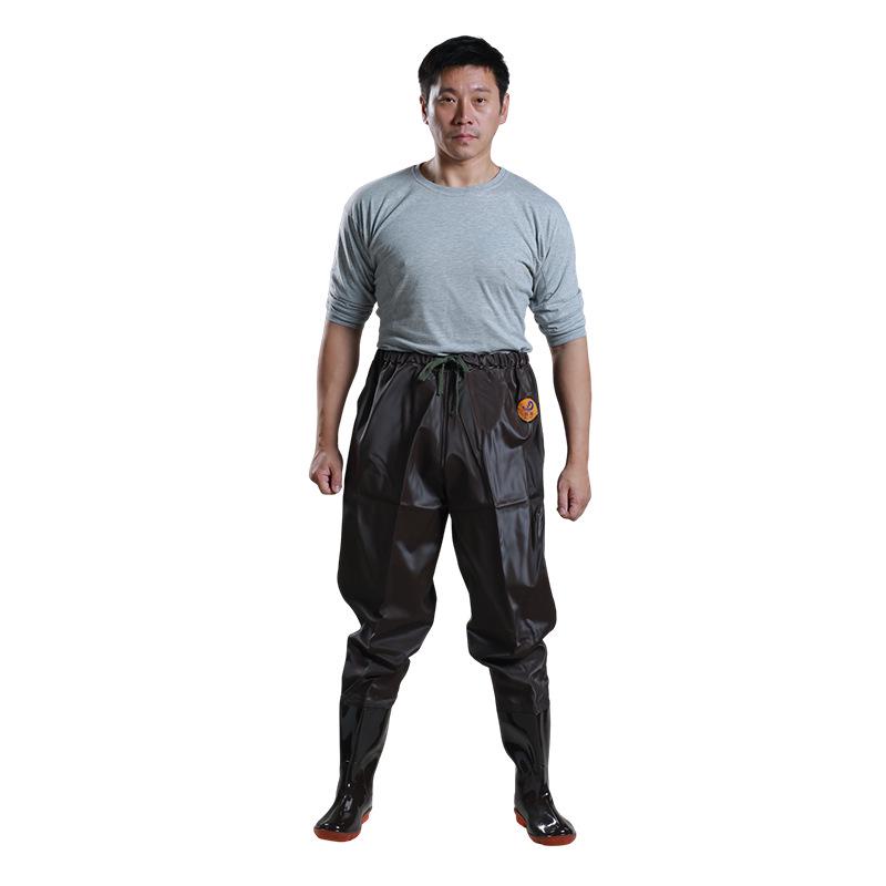 PVC Fishing Wader Pants: Durable, Quick-Dry, Waist-High, Wear-Resistant Wading Pants Size 40