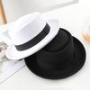 Vintage British Style Black Ribbon Concave Top Hat Couple Men and Women Gentleman's Hat Spring and Autumn Large Flat Brim Woolen Thermal Hat