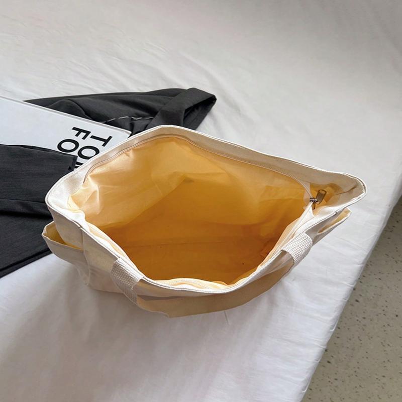 Ladies' Multi Pocket Handbag with Canvas Strap and Handle Bag, Large Capacity Wallet, Reusable Handbag