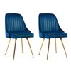 Dining Chairs Artiss Set Of 2 Retro Cafe Kitchen Modern Metal Legs Velvet Blue