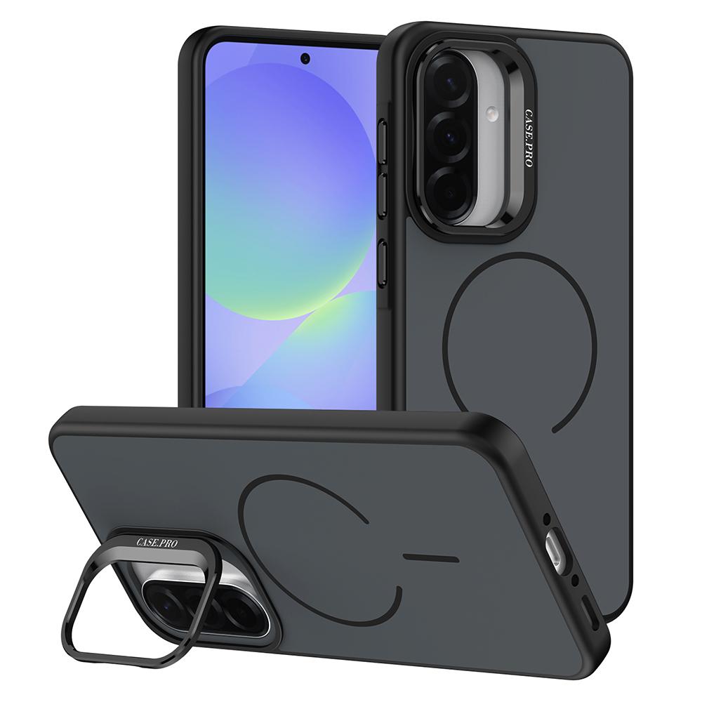 For Samsung Galaxy A34 5G Case Skin-touch PC + TPU Magnetic Phone Cover with Lens Frame Kickstand