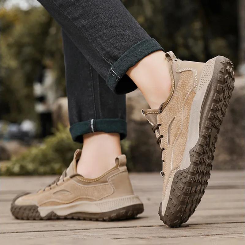 Oulylan Wear-resistant Labor Shoes Outdoor Breathable Anti Odor Work Boots Men Lightweight Non Slip Casual Sneakers 39 To 44