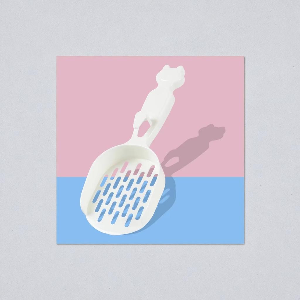 Großer Langstiel-Katzenstreuschaufel mit Haken Kunststoffreiniger für Katzenklo