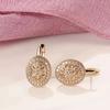 Personalized and Creative Sparkling Inlaid Zircon Hollow Oval Earrings, Women's Luxurious Wedding Banquet Jewelry