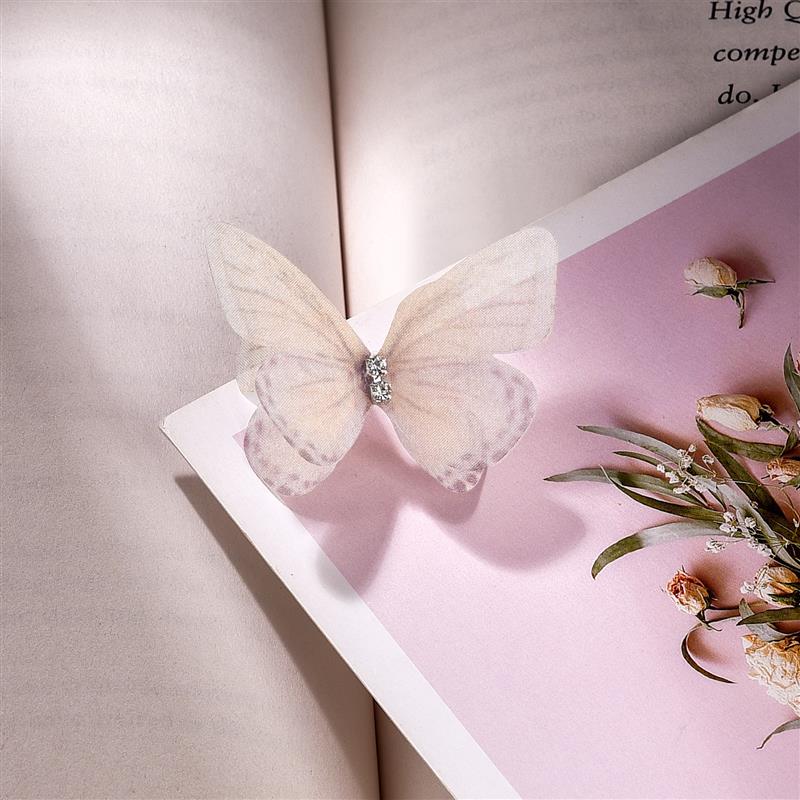 10 buc ochiuri cu diamante duble imprimate cu fluturi, bijuterii, articole pentru acoperirea capului, îmbrăcăminte, bricolaj, plase de plasă realizate manual, plasture de flori, agrafă de păr antică Hanfu