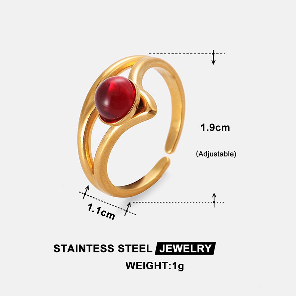 

Titanium Steel Minimalist Geometric Open Ring for Women - Non-Fading Nordic Style