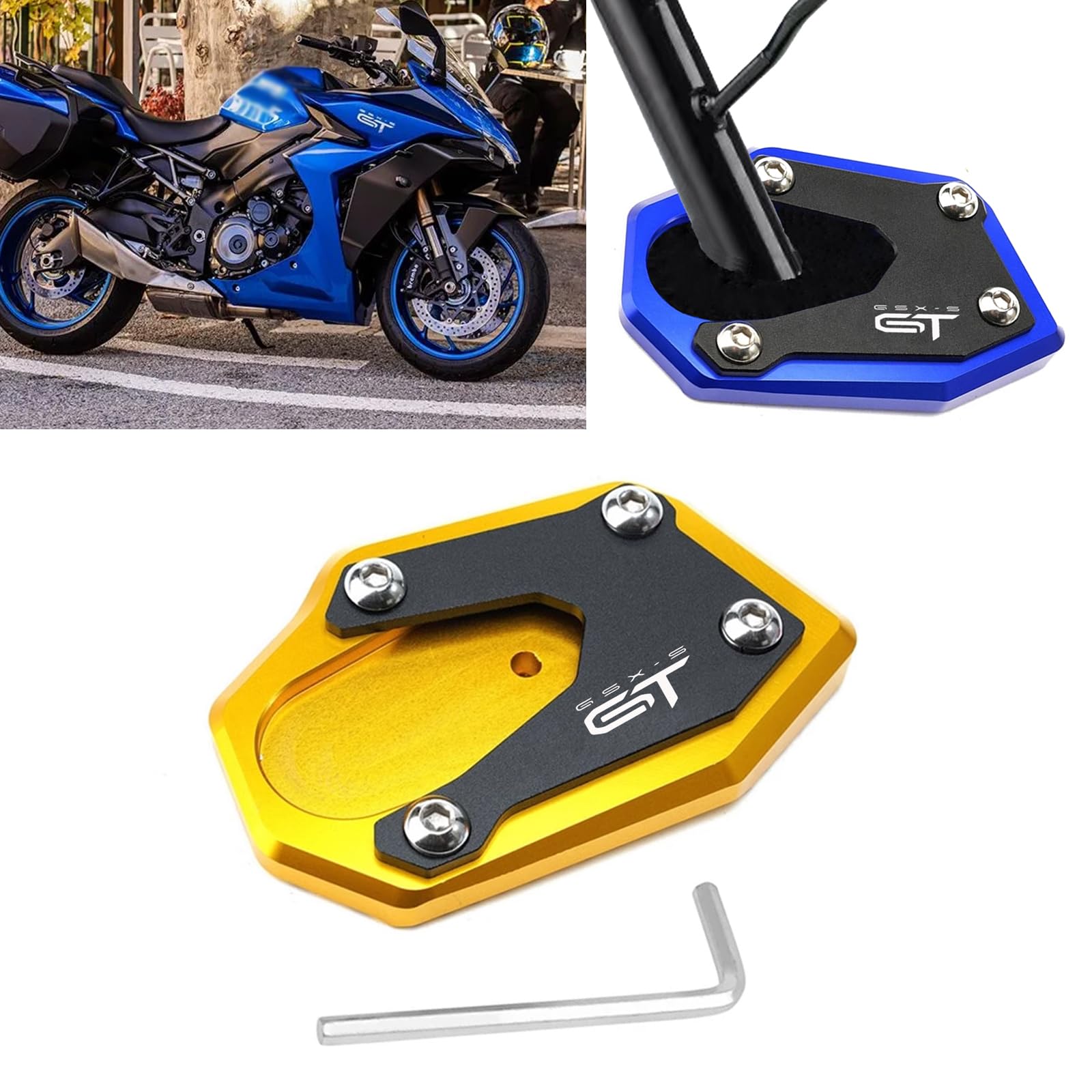 

MAORANG FOR GSX-S1000 GT 2022-2024 Motorcycle Kickstand Foot Side Stand Extension Pad Support Plate