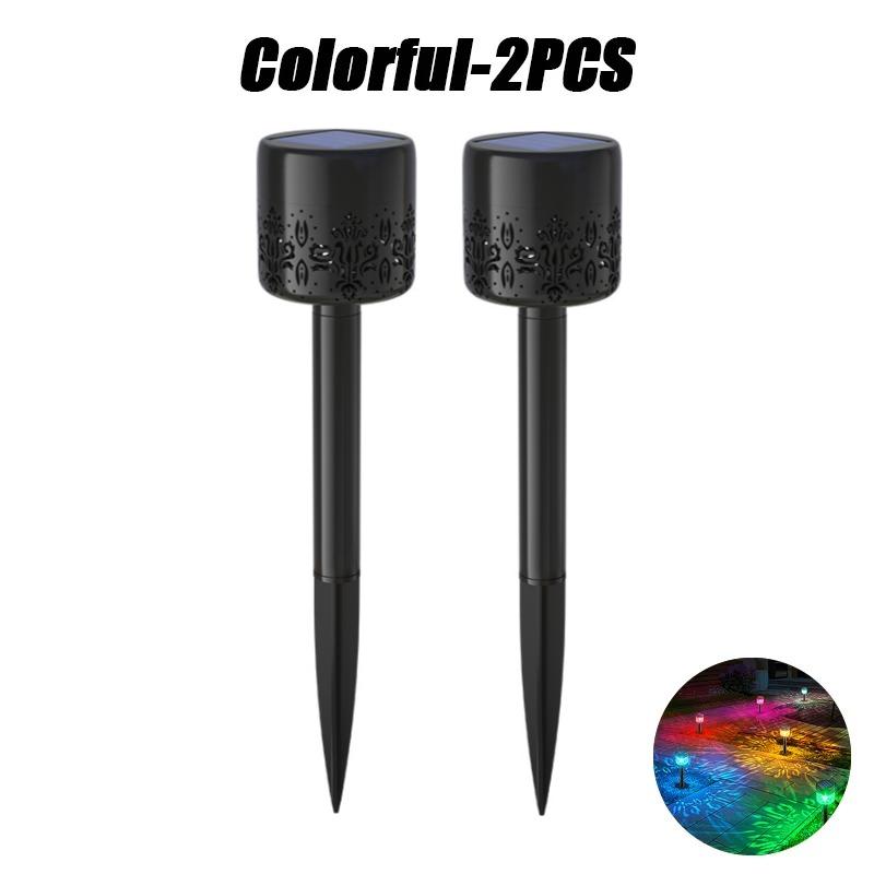 

2 шт. Солнечные уличные фонари Садовый светильник на солнечной батарее Водонепроницаемый Ландшафтный Дорожка Уличный для Двора Заднего двора Газона Патио Декоративный Hollow out color 2PCS