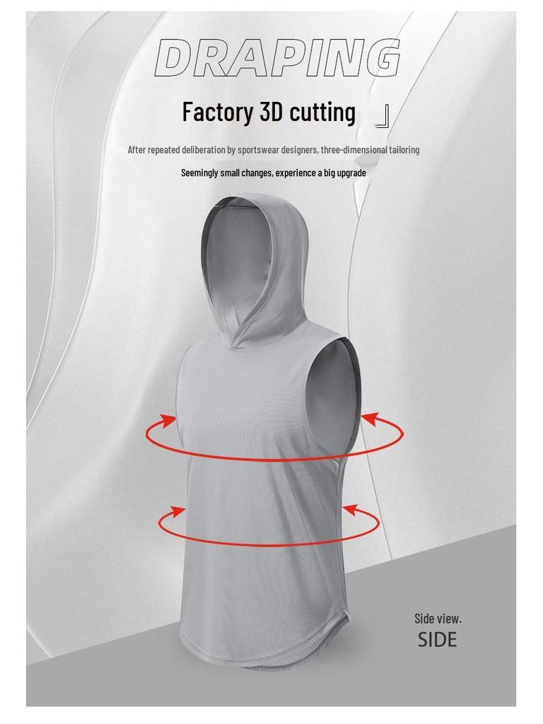 Men's Quick-Dry Hooded Sports Tank Top - Sleeveless Basketball Training Vest