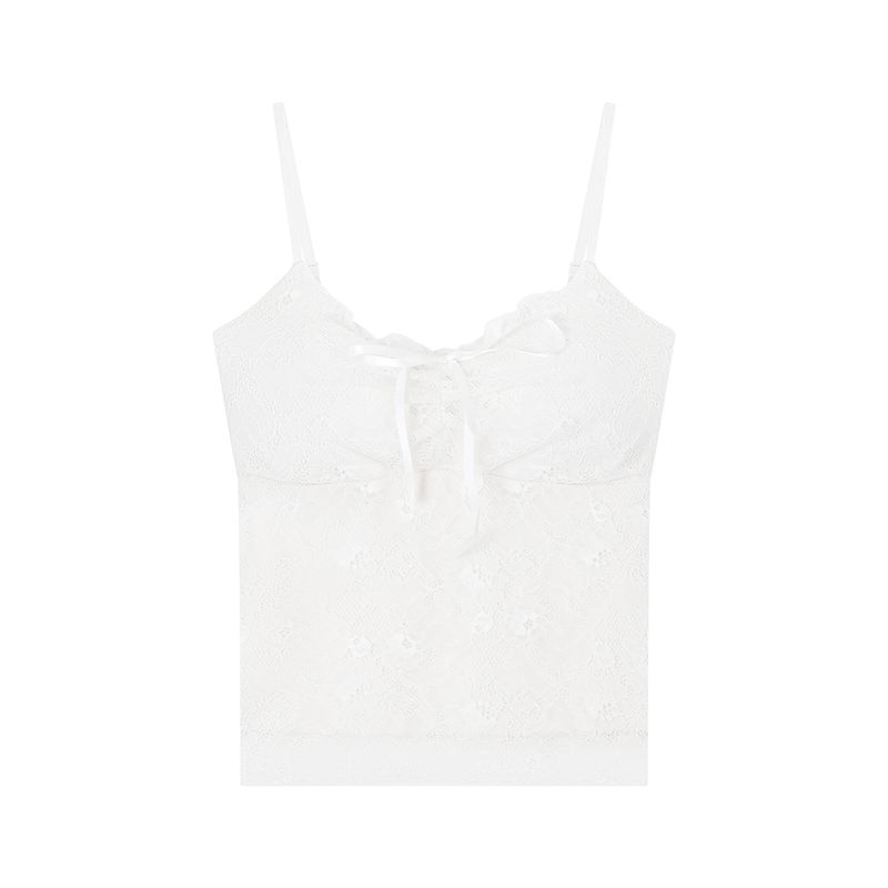 Kumikumi Pure Desire Style Lace Stitching Sexy Temperament Cami Women Summer Slim fit Slimming Versatile Top