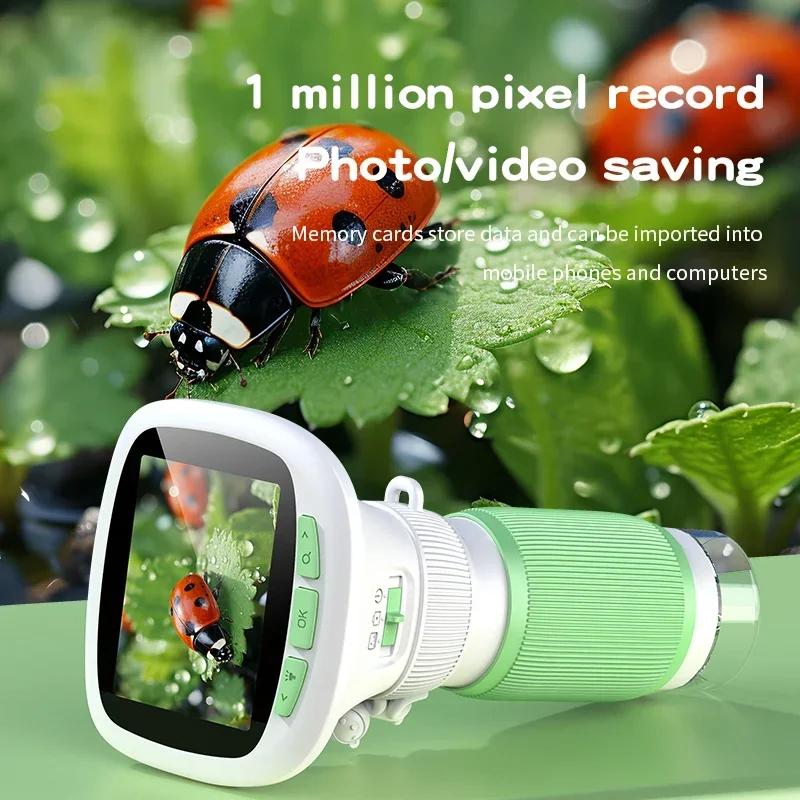 Kids Handheld Microscope with Rotating Focus and 2.4-inch High-definition Screen for Outdoor 1000x Children's Science Microscope