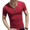 T-shirt da uomo slim alla moda Camicia da uomo in cotone traspirante morbida e confortevole Fitness e tempo libero
