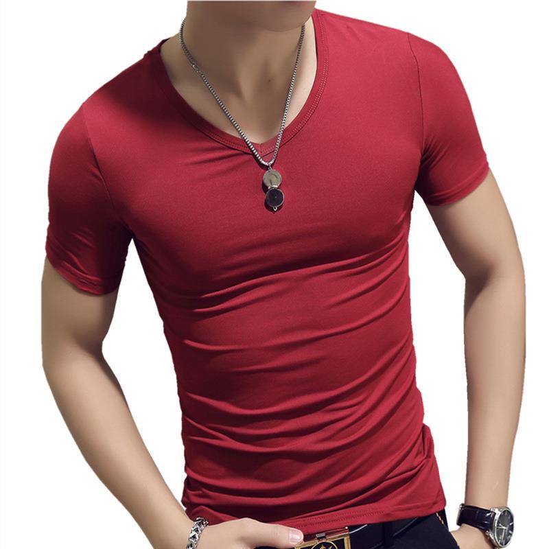 T-shirt da uomo slim alla moda Camicia da uomo in cotone traspirante morbida e confortevole Fitness e tempo libero