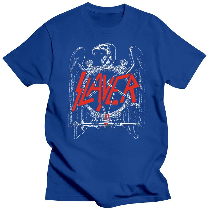 2023 Slayer Unisex'S Black Eagle T-skjorte Unisex kvinner Medium Black T-skjorte 2Xl 3Xl 4Xl 5Xl 100% bomull T-skjorte