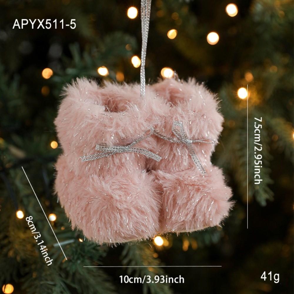 New Christmas Boot Ornament Colorful Fabric Cozy Texture Fabric Hanging Decoration Knitted Mini Christmas Ornament Holiday Gift