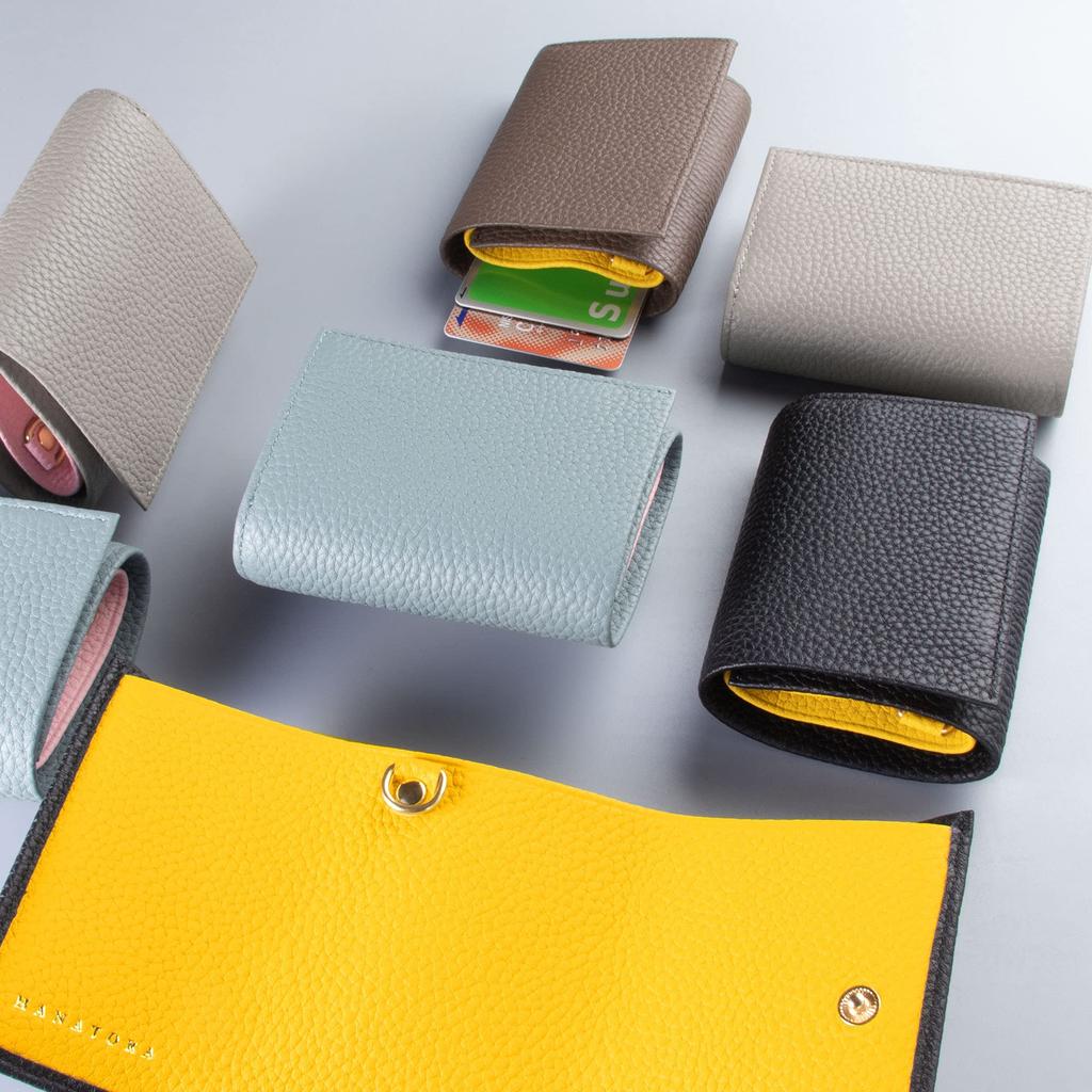 Hanatra Premium Leder Tri-Fold Mini-Geldbörse für Damen, Stilvoll und Niedlich, Faltbare Geldbörse aus Echtem Rindsleder mit Kartenfach, SA03, Icy