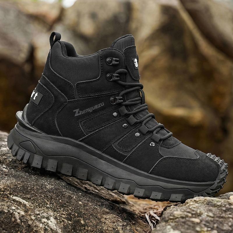 Men Outdoor Functional Hiking Trekking Wear Resistant Work Shoes Light Thick Sole Casual Sports Shoes