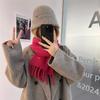 New Winter High end October Siege All Match Solid Color Wool Scarf for Women Thickened Warm Long Scarf