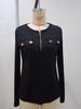 2025 Women's Ribbed Knit Slim-Fit V-Neck Long Sleeve Pullover with Metal Zipper