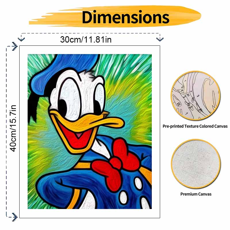 Disney Donald Duck Digital Oil Painting Diy Handpainted Coloring Painting Home Decoration Funny Portrait Wall Art Living Room Decor