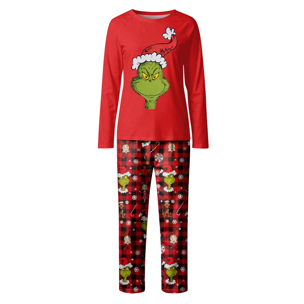 Weihnachtstag Drucke Familie Passend Langarm Tops+Hosen Set Familie Passende Sets