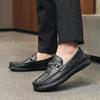 Luxusmarke Herren Slipper Mokassins Atmungsaktiv Slip-on Schwarz Fahrschuhe Echtes Leder Herren Freizeitschuhe Alleskönner Herren Slipper