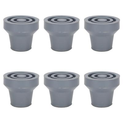 6pcs Cane Tip Professional Portable Rubber Replacement Tip Accessory for 4 Legged Crutch 0.6 Inch