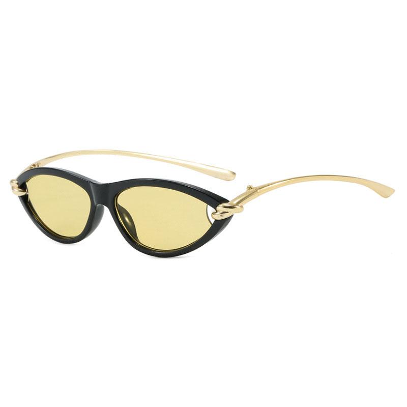 Vintage Cat Eye Sunglasses Women For Men Luxury Brand Designer Sun Glasses Punk Popular Sexy Ladies Metal Rope Shades Uv400